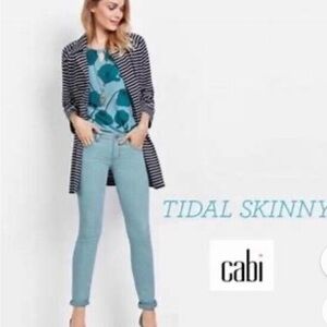 Cabi 5169 tidal blue skinny stretch jeans size 10
